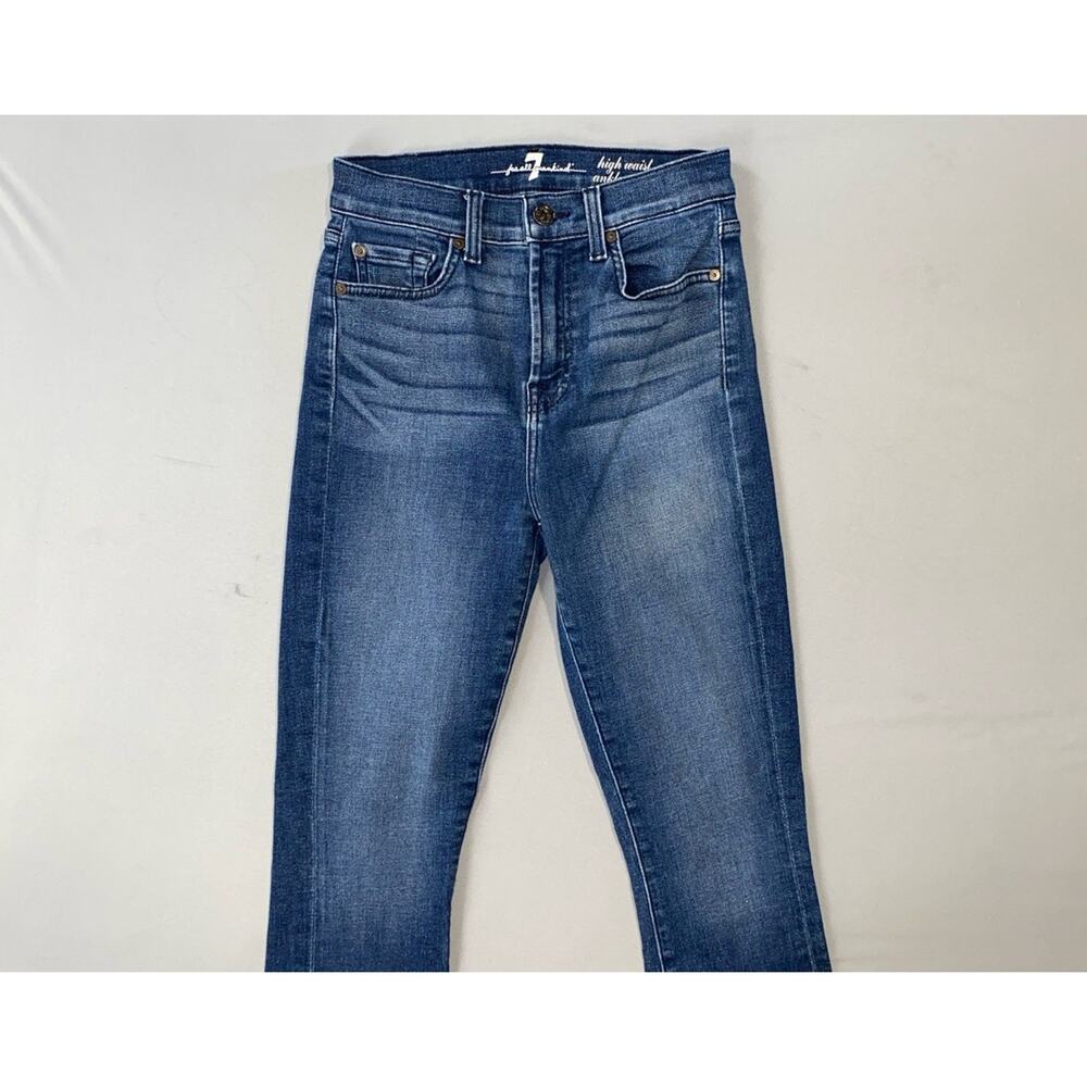 7 For All Mankind High Waist Ankle Gwenevere Lightweight Stretch Denim Jeans. 25